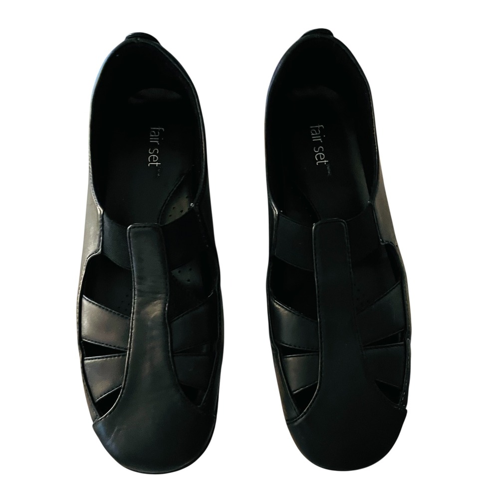 Fair Set Black Leather Mary Jane's Upper Comfort Dressy Shoes Womens 10